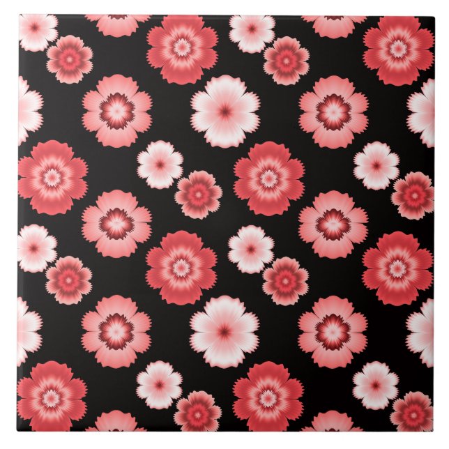 Carreau Motif rose et blanc (Devant)