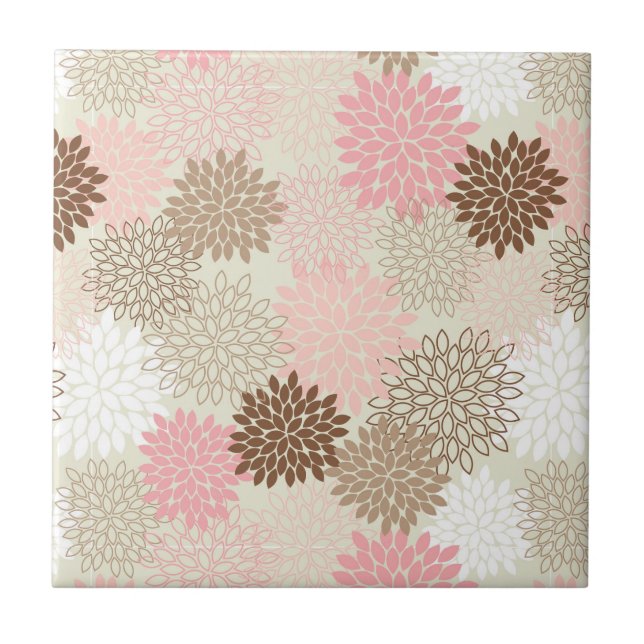 Carreau Motif rose et Brown de maman (Devant)