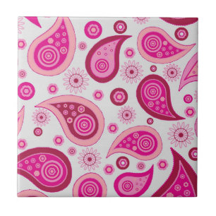 Carreau Motif rose Paisley Boho