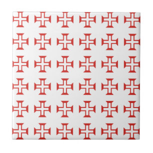 Carreau Motif rouge de croix de Templar