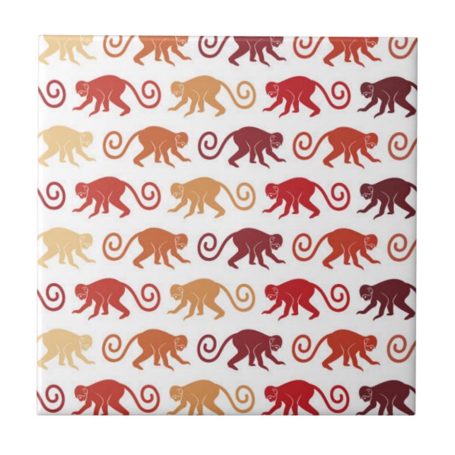 Carreau Motif rouge de singes (Devant)