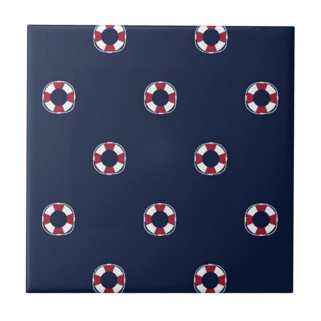 Carreau Motif rouge et blanc de balise (Devant)