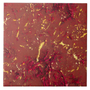 Carreau Motif rouge et or