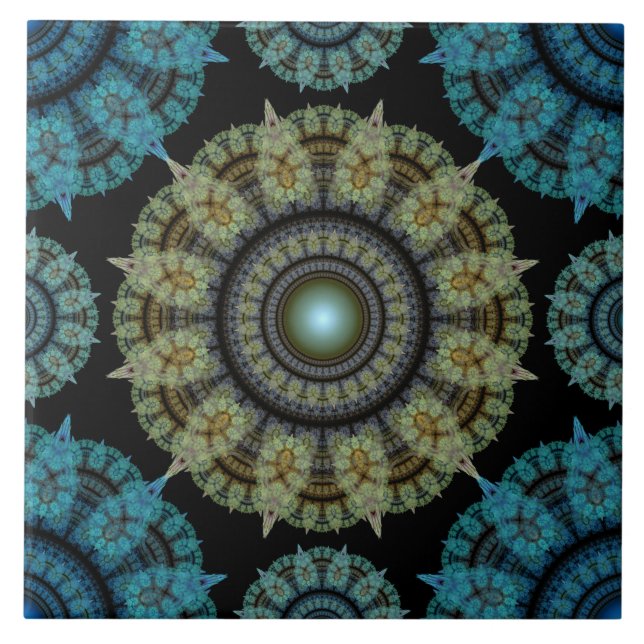 Carreau Motif sacré bleu bleu vert (Devant)