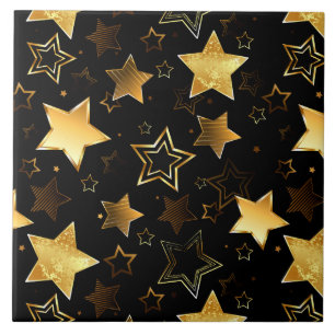 Carreau Motif sans couture avec étoiles d'or