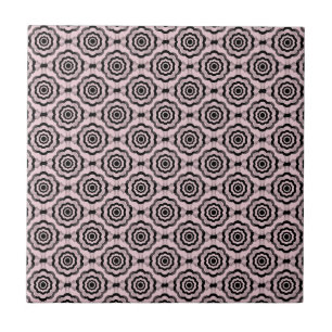 Carreau Motif sans couture de fleurs roses noires