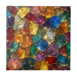 Carreau Motif sans couture en mosaïque de cristal coloré d