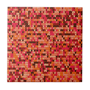 Carreau Motif scandinave abstrait vêtu à l'ombre rouge