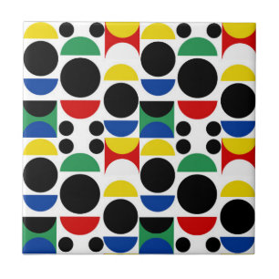 Carreau Motif scandinave du Bauhaus du milieu du siècle