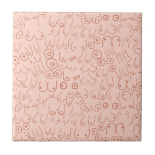 Carreau Motif scandinave rose neutre
