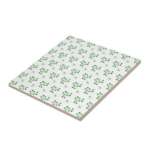 Carreau motif shamrocks verts