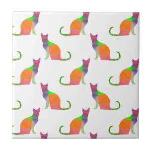 Carreau Motif Silhouette de chat à basse densité