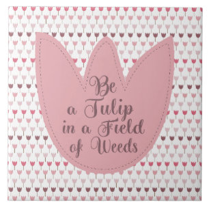 Carreau Motif simple de tulipe rose