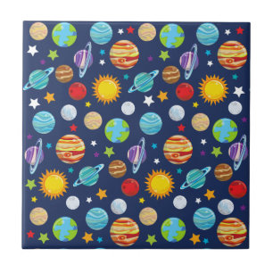 Carreau Motif spatial, Planètes, Étoiles, Cosmos, Galaxie