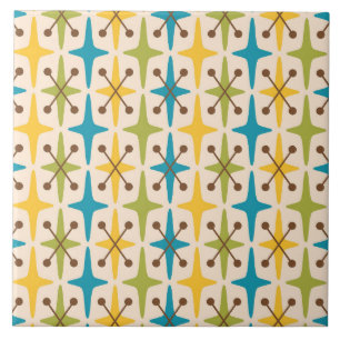 Carreau Motif Starburst moderne du milieu du siècle