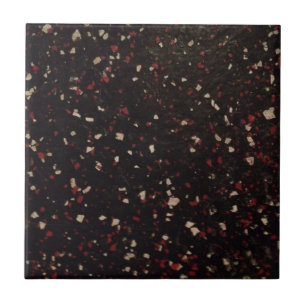 Carreau motif tacheté noir et rouge et blanc