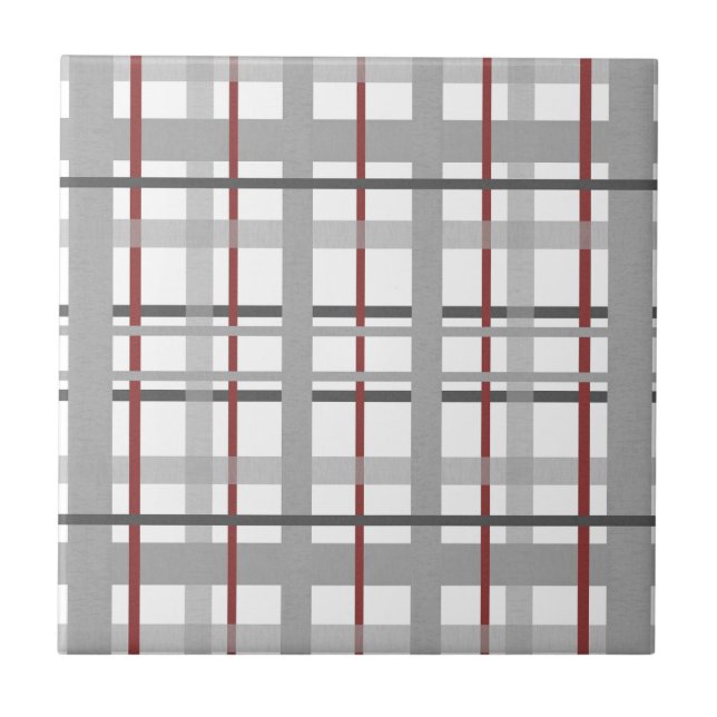 Carreau Motif Tartan gris classique (Devant)