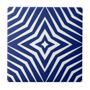 Carreau Motif tendance avec étoiles blanc et bleu marine M
