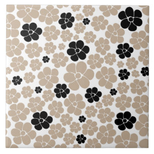 Carreau Motif tendance en Taupe, noir et blanc