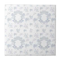 Motif Toile de Jouy bleu blanc français