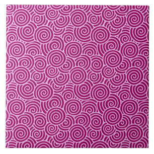 Carreau motif tourbillon japonais - bordeaux et rose pâle