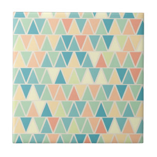 Carreau Motif triangle orange turquoise