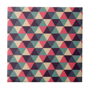 Carreau Motif Triangle Turquoise Et Rose