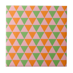Carreau Motif triangulaire géométrique orange vert