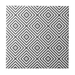 Carreau Motif tribal de rayures noires et blanches