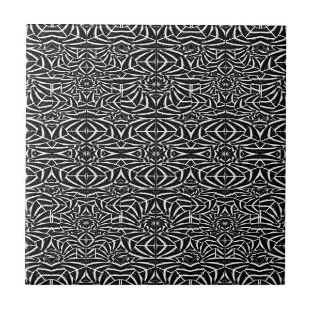 Carreau Motif tribal noir et blanc (Devant)