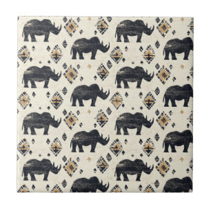 Carreau Motif tribal Rhino Rustique (2)