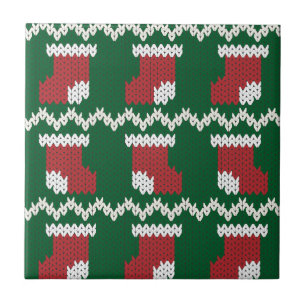 Carreau Motif tricoté de chaussette de Noël