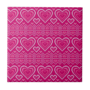Carreau Motif tricoté par Saint-Valentin 2