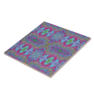 Carreau Motif trippé multicolore bleu ciel ondulé