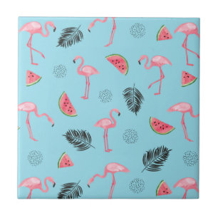 Carreau Motif tropical à la mode de Flamant rose et de