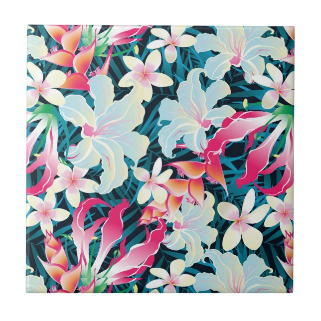 Carreau Motif tropical coloré (Devant)