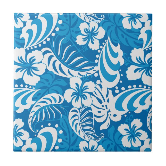 Carreau Motif tropical de ketmie (Devant)