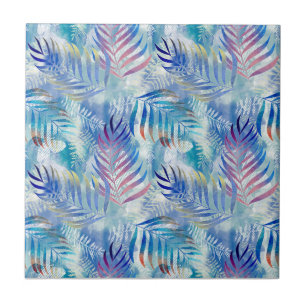 Carreau Motif tropicale colorée avec feuilles de palmiers.