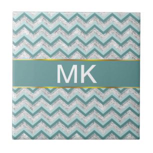 Carreau Motif turquoise et Crystal Zigzag