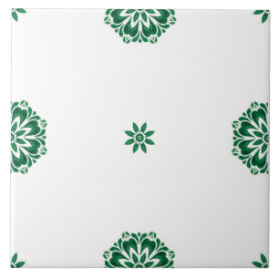 Carreau Motif végétal vert et blanc minimaliste