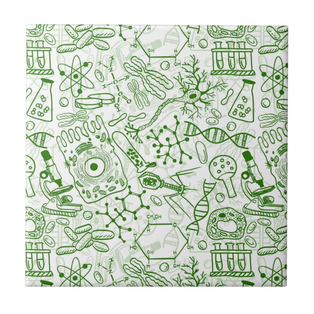 Carreau Motif vert de biologie (Devant)