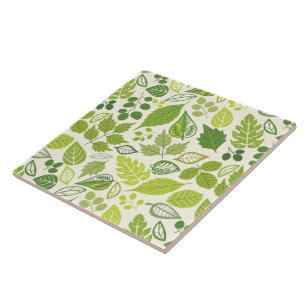 Carreau Motif vert de feuille