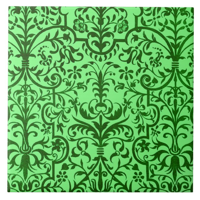 Carreau Motif victorien vert (Devant)