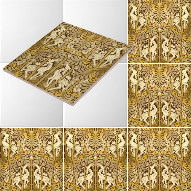 Carreau Motif vintage Art Nouveau Deer (Créateur téléchargé)