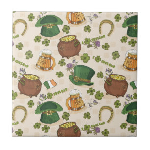 Carreau Motif vintage d'icône de l'Irlande