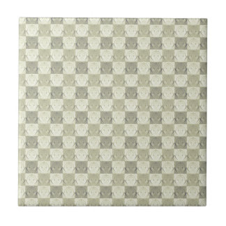 Carreau Motif vintage en beige gris