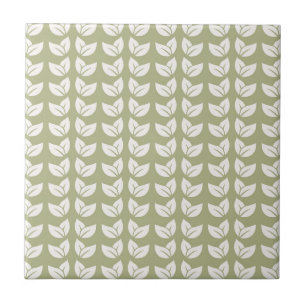 Carreau Motif Vintage Green Retro Y2K Leaf