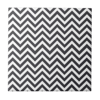 Carreau Motif Zigzag gris foncé et blanc