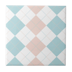 Carreau Motifs bleus et roses en pastel de très bon goût