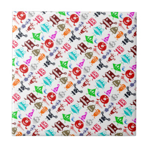 Carreau Motifs de monstres drôles colorés mignons